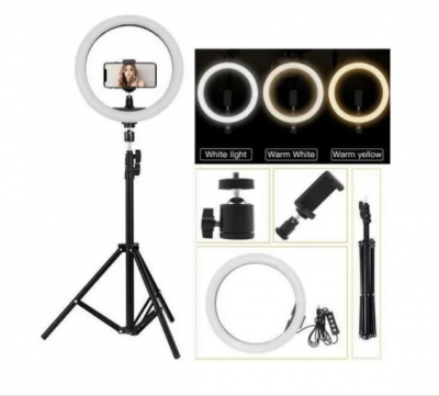 Aro de luz semiprofesional con soporte para celular