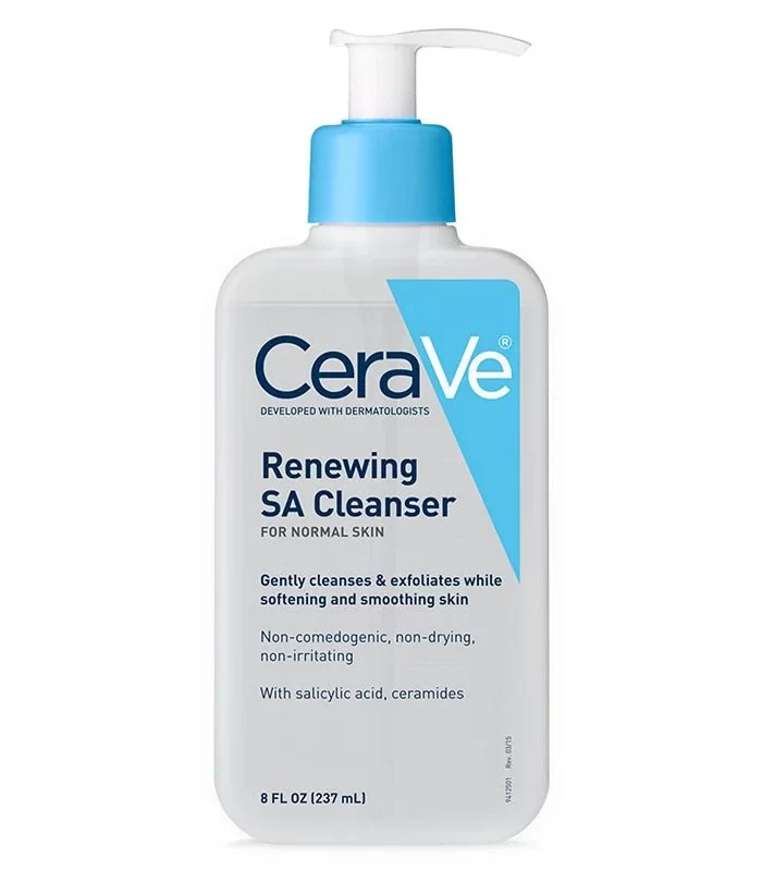 CeraVe Renewing SA Cleanser Gel limpiador espumoso de ácido salicílico para una piel suave