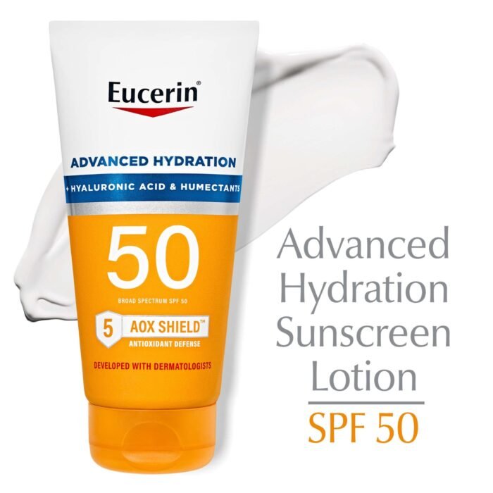 Protector solar Eucerin advanced hydration spf 50 y ácido hialurónico y ligero - Imagen 1