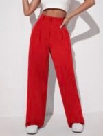 Pantalon pierna alta Palazo Rojo - Imagen 3