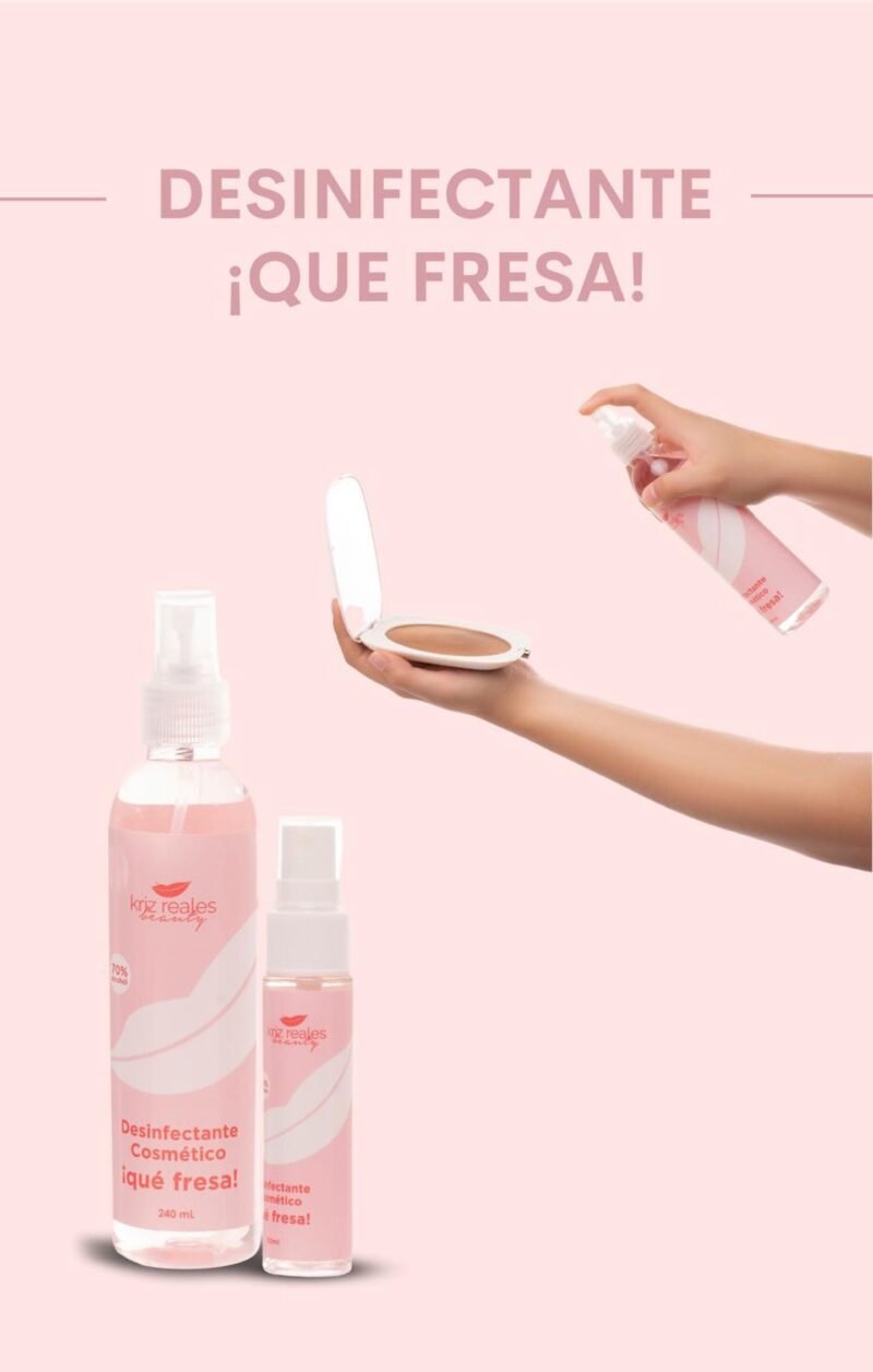 Desinfectante Cosmético ¡que fresa! 240ml por Kriz reales beauty - Imagen 5