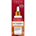 L’Oréal Paris Revitalift - Suero de vitamina C 12% puro, vitamina E, ácido salicílico, hidratante, suavizante e iluminador, muestra no grasosa + hidratante