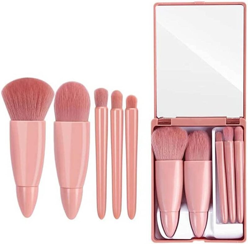 Brochas de rostro con estuche y espejo para viaje - Imagen 3
