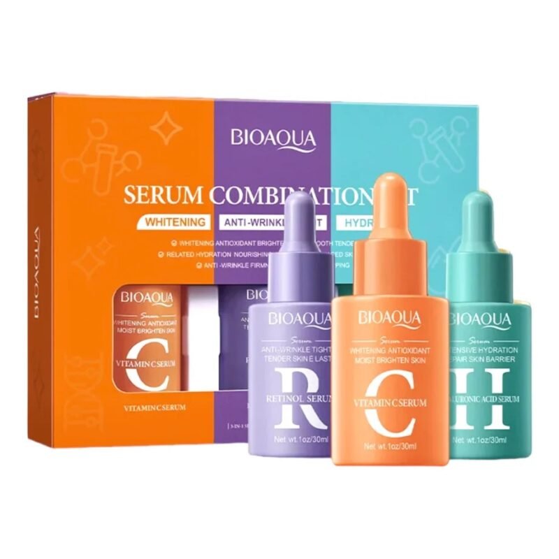 BIOAOUA SERUM COMBINATION SET - ( WHITENING-ANTI-WRINKLE-HYDRATE ) Bioaqua