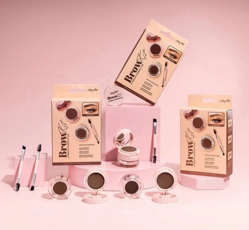 Gel y sombra de Cejas Amour Us Brown crema Define