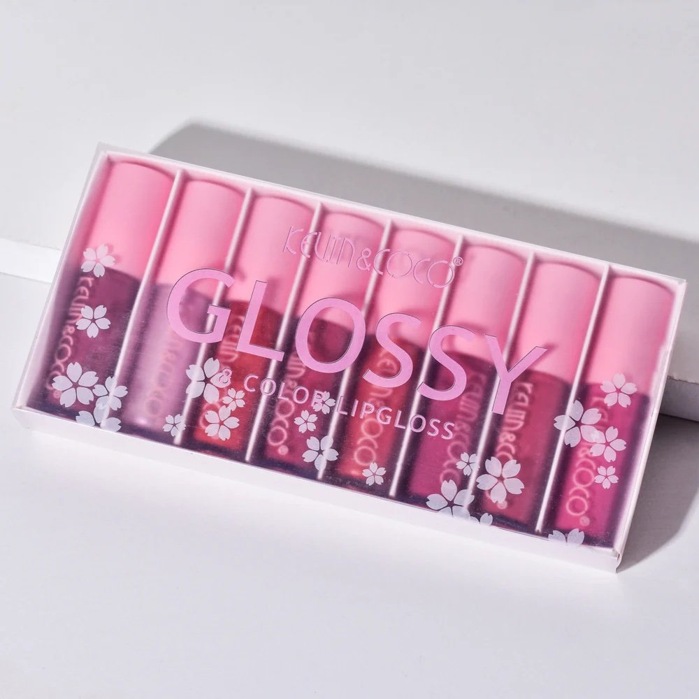 Set de 8 COLOR GLOSSY LIP GLOSS Kevin y coco