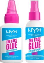 Nyx Professional Makeup. Prebase de Maquillaje hidratante Face Glue Tono Transparente + GLUE SPRAY FIJADOR DE MAQUILLAJE