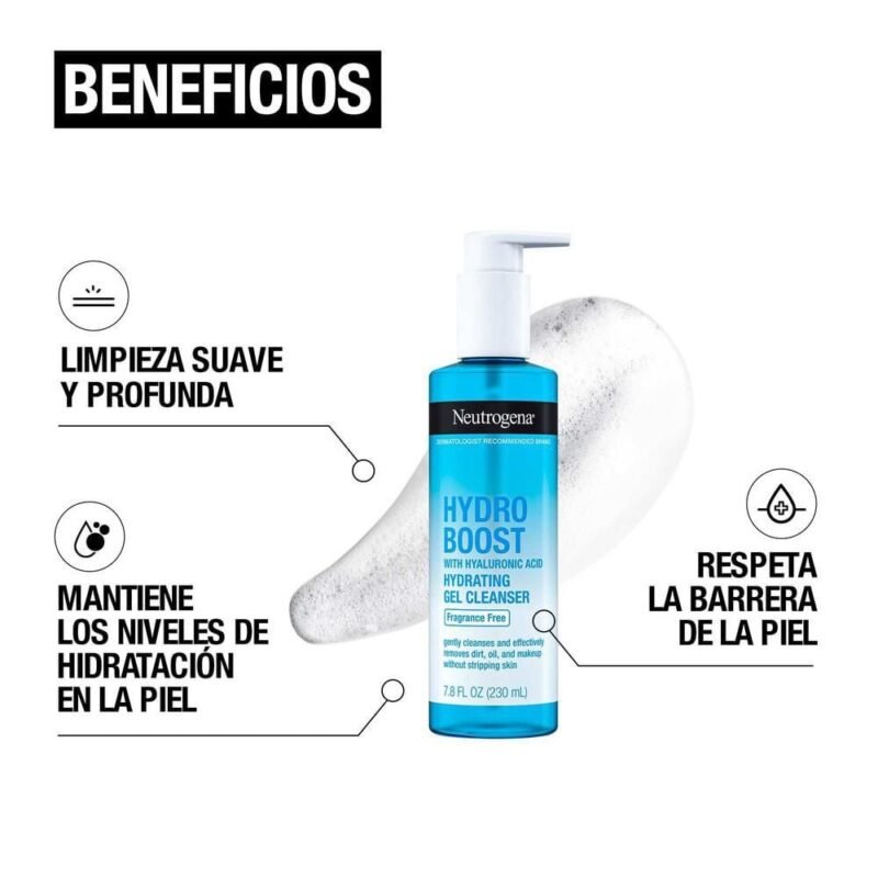 Hydroboost hydrating gel cleanser neutrogena 230ml - Imagen 3